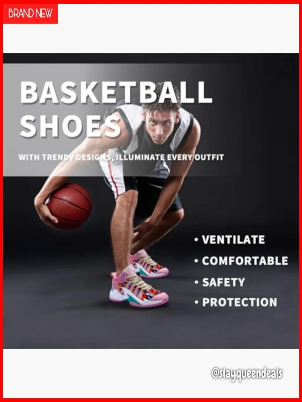 High Top Basketball Sneakers Ultra Light Breathable Anti Slip Athletic Shoes